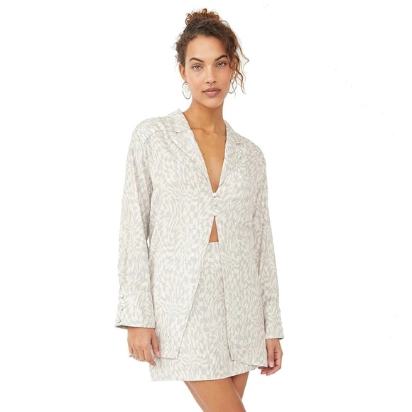 NWT - Free People Beatrice Top in Silver Combo - Picture 1 of 12